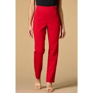 Versona Womens Red Modern Pull On Pants Sz 8 Holiday Christmas Party Dressy